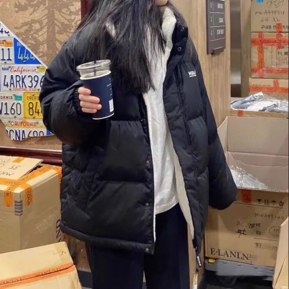 Omkeerbare gewatteerde jas met twee kanten voor dames - Milena