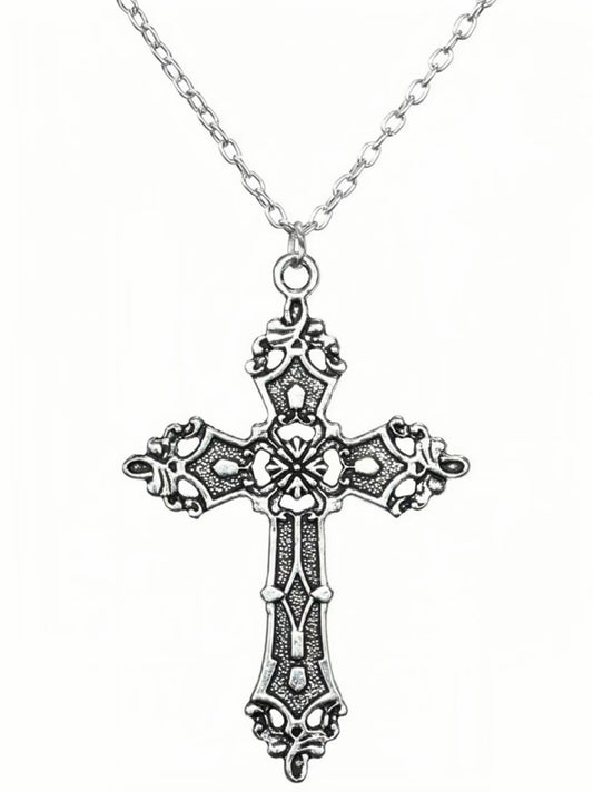 Vintage Punk Baroque Cross Necklace