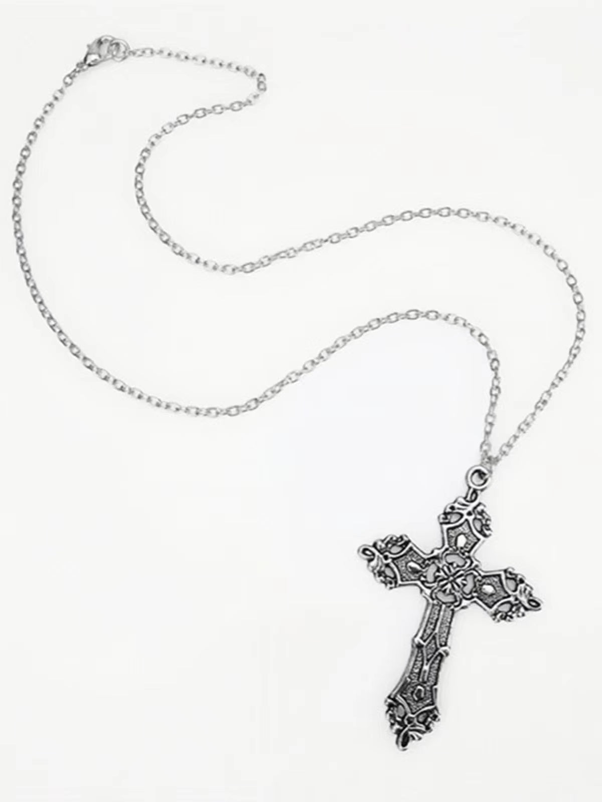 Vintage Punk Baroque Cross Necklace