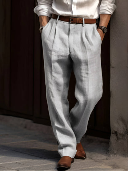 Men's High-Waisted Pleated Trousers | Loose Fit