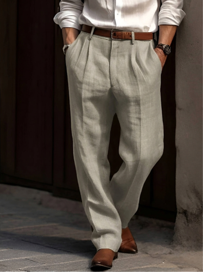 Men's High-Waisted Pleated Trousers | Loose Fit