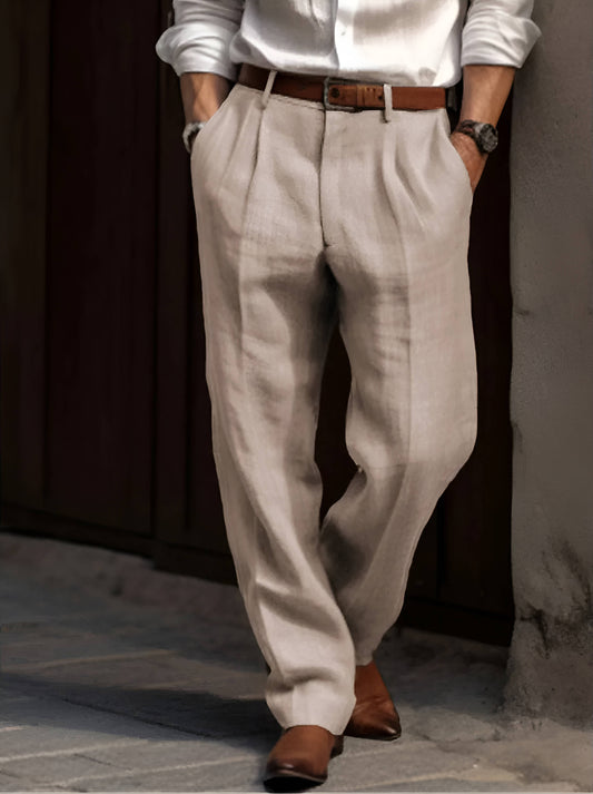 Men's High-Waisted Pleated Trousers | Loose Fit