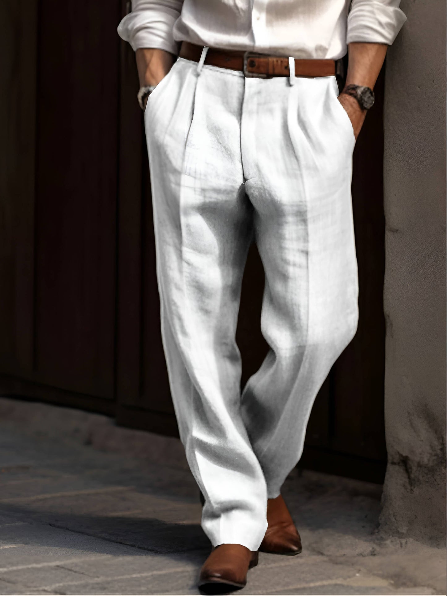 Men's High-Waisted Pleated Trousers | Loose Fit