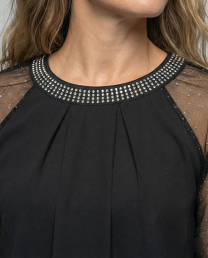 Women's Black Formal Blouse | Long Sleeve