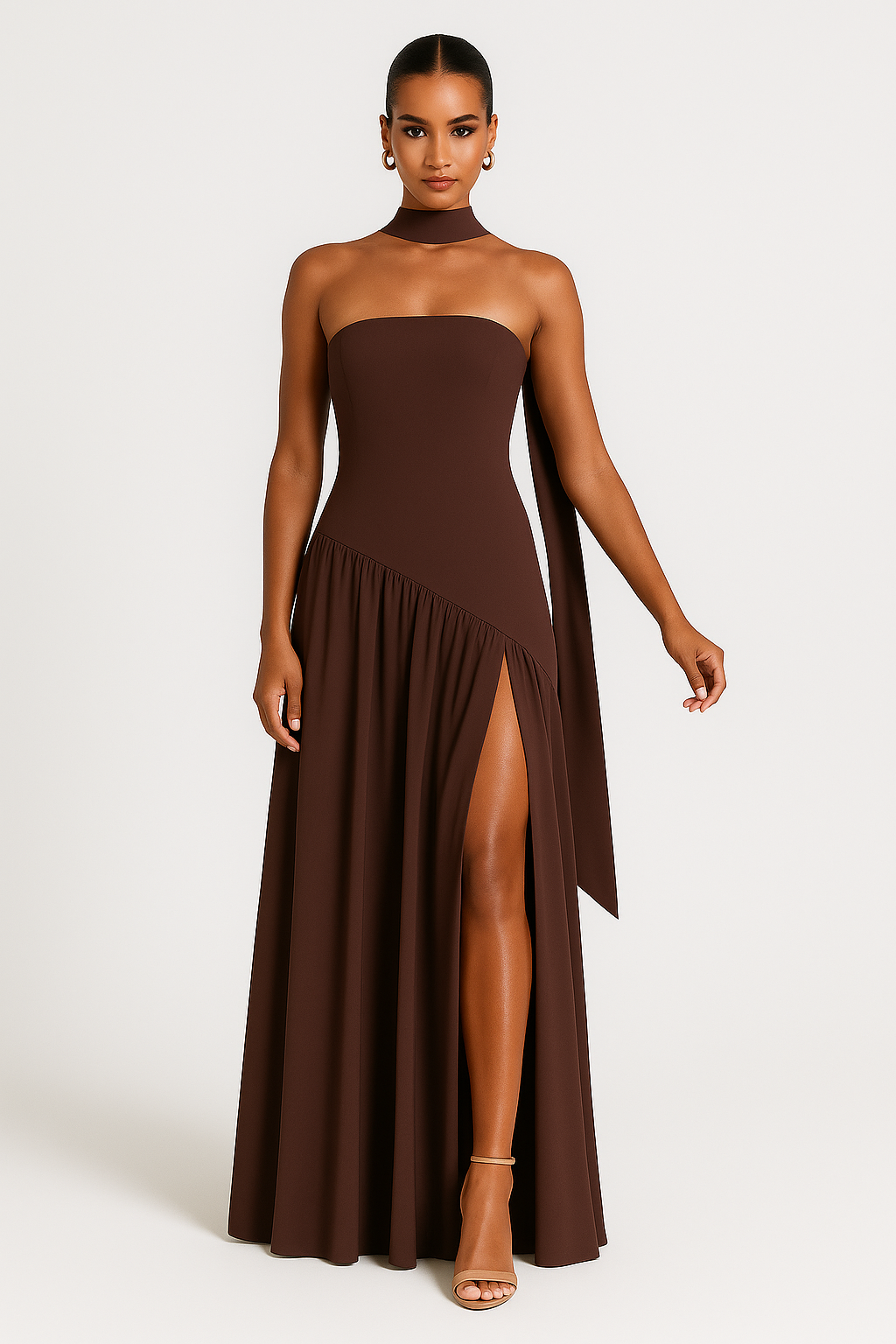 Women’s Strapless Formal Maxi Gown | with Thigh-High Split