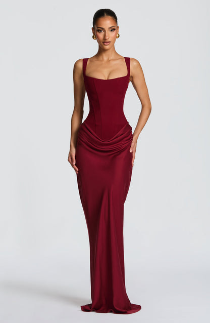 Women's Formal Evening Maxi Dress | with Square Neckline