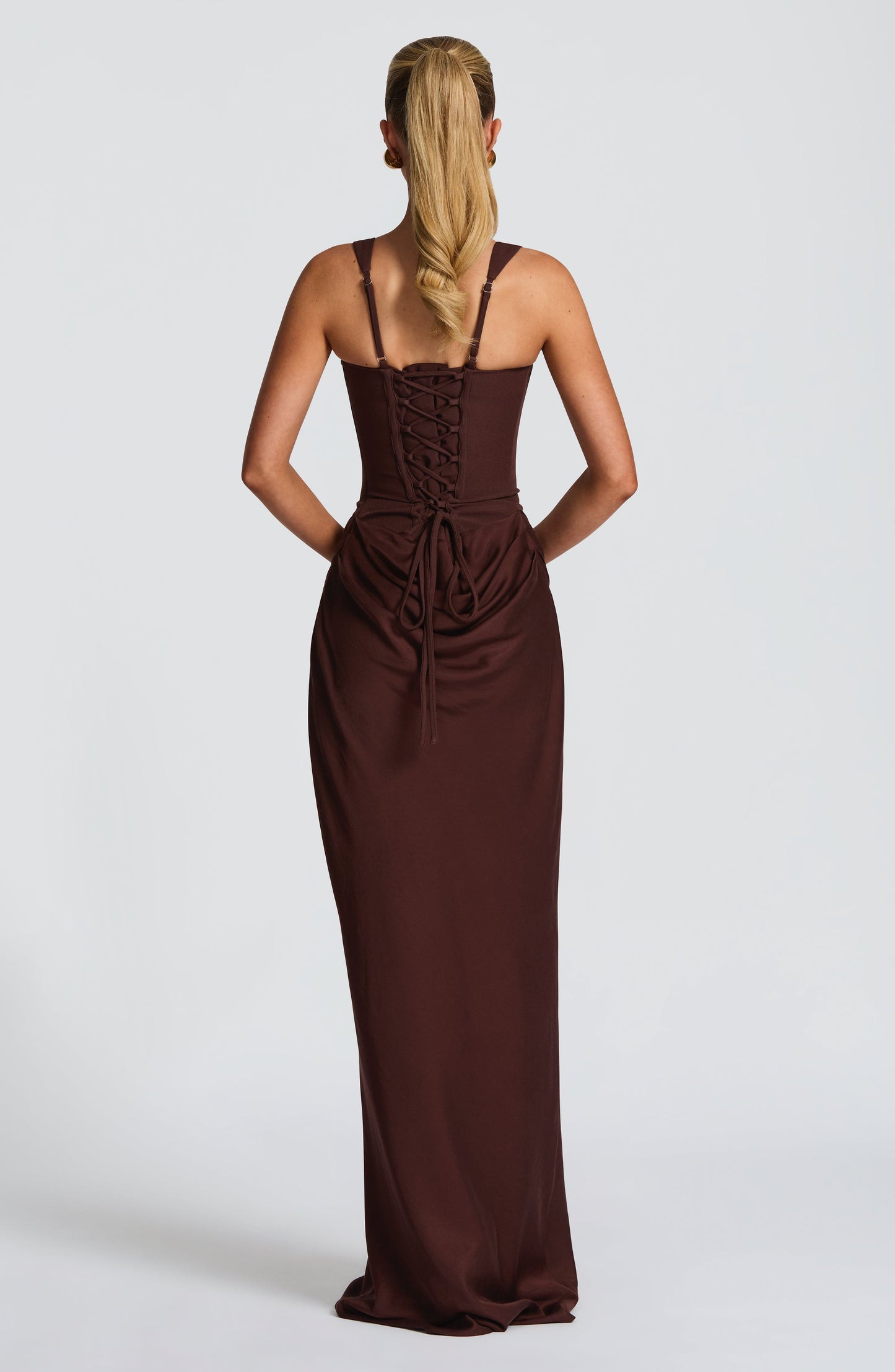 Women's Corset-Style Evening Maxi Dress | Square Neck