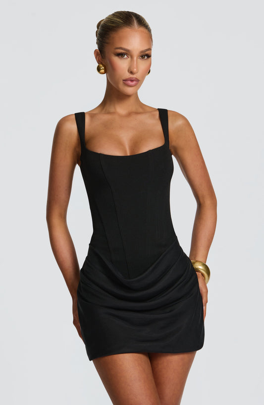 Women's Mini Corset-Style Occasion Dress | Black