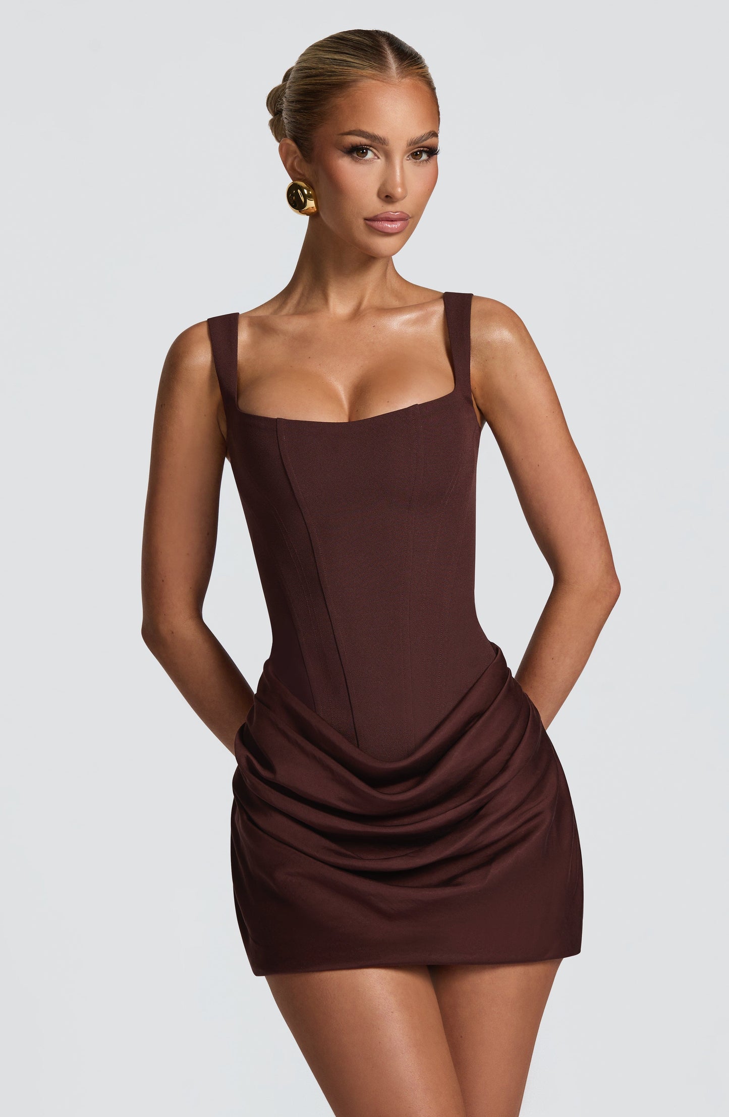 Women's Sleeveless Mini Cocktail Dress | Square Neck