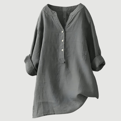 Women's Loose Fit Tunic Blouse | V-Neck