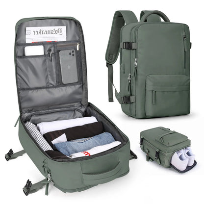 Women's 35L Travel Backpack | Waterproof with USB Port | Anti-Theft Design & Shoe Compartment | Ideal for Hiking, Daily Use & Travel