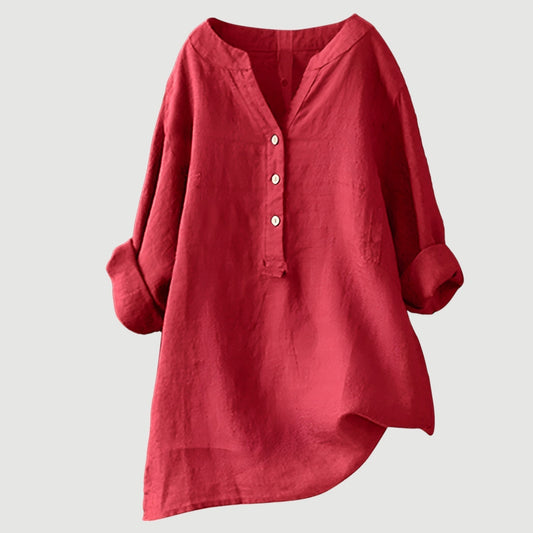 Women's Loose Fit Tunic Blouse | V-Neck