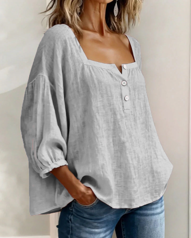 Women's Casual Square Neck Blouse | Relaxed Fit