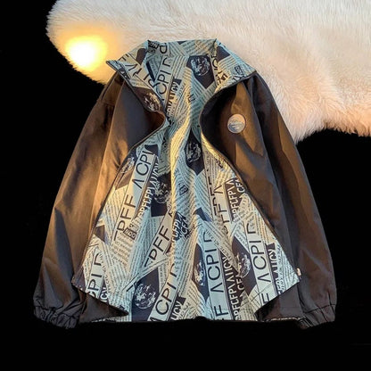 Reversible Jacket with Printed Design for Women - Lavinia