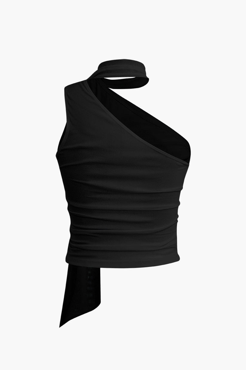 ONE SHOULDER TOP WITH SCARF DETAIL main image 0