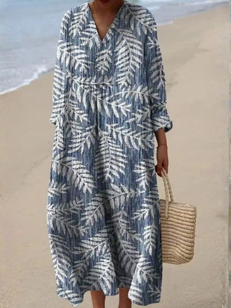 Women's Summer V-Neck Maxi Dress | Loose Fit
