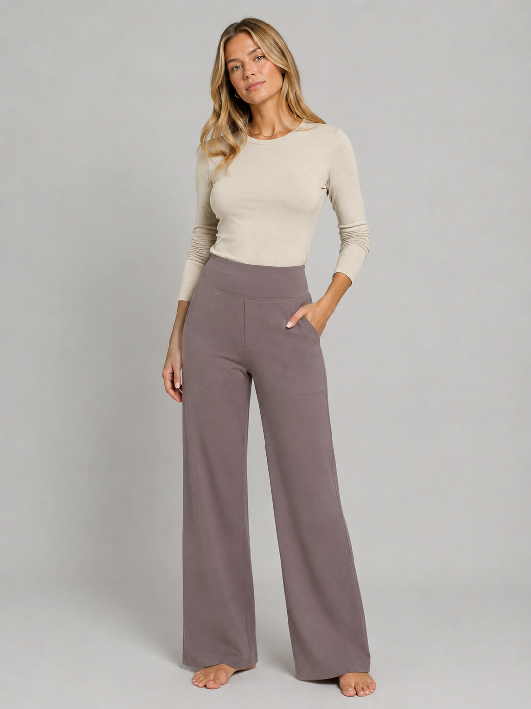 Women's High Waisted Wide Leg Yoga Pants | with Pockets