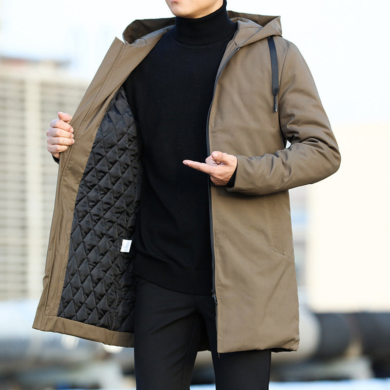 Men Mid-Length Coat | Hooded