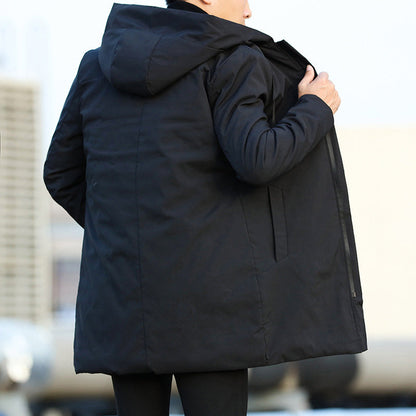 Men Mid-Length Coat | Hooded