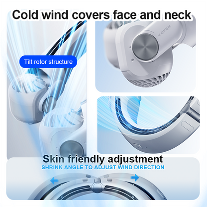 Portable Neck Fan with 45-Degree Adjustable Breeze for Outdoor Use