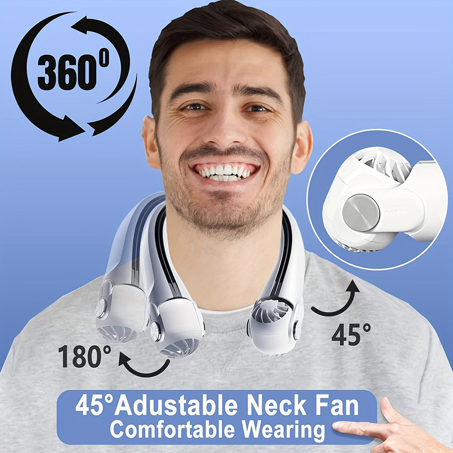 Portable Neck Fan with 45-Degree Adjustable Breeze for Outdoor Use
