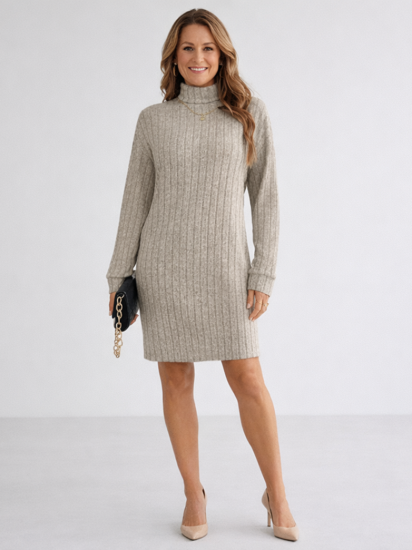 Women's Turtleneck Mini Sweater Dress | Long Sleeve