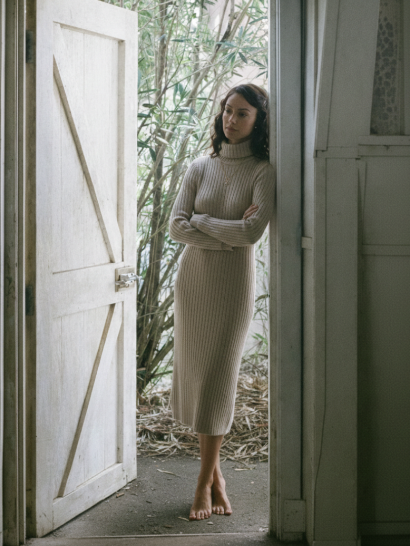 Women's Turtleneck Mini Sweater Dress | Long Sleeve