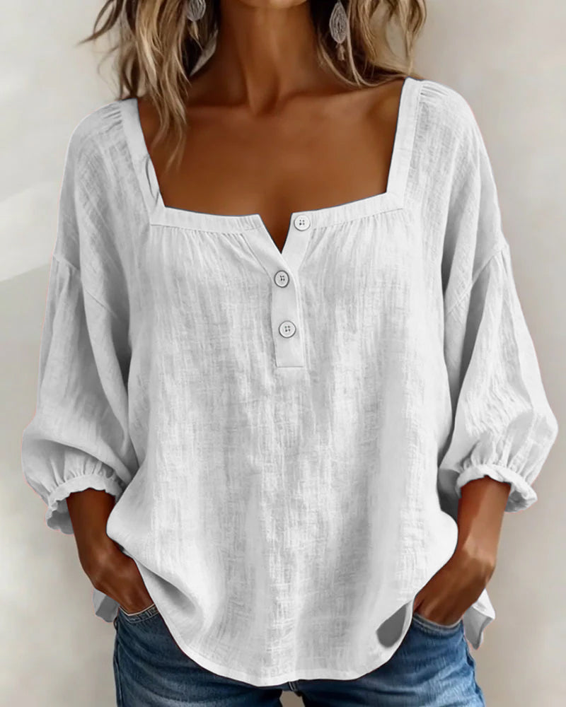 Women's Casual Square Neck Blouse | Relaxed Fit