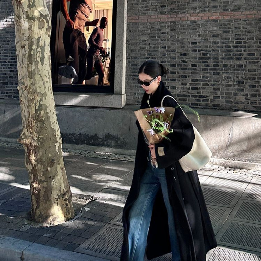 Lange oversized trenchcoat voor dames - Delfina