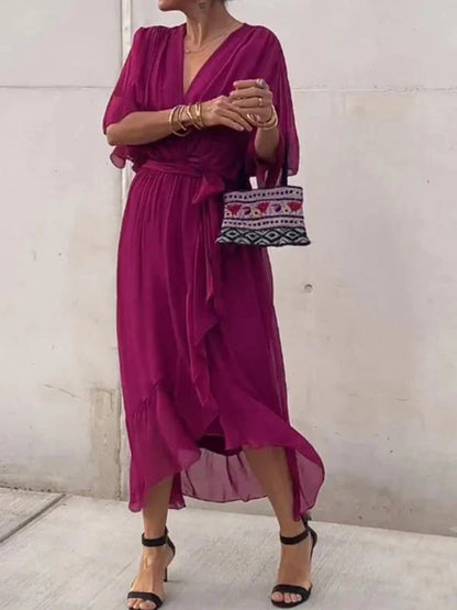 Party Soft V-Neck Dress | Elegant