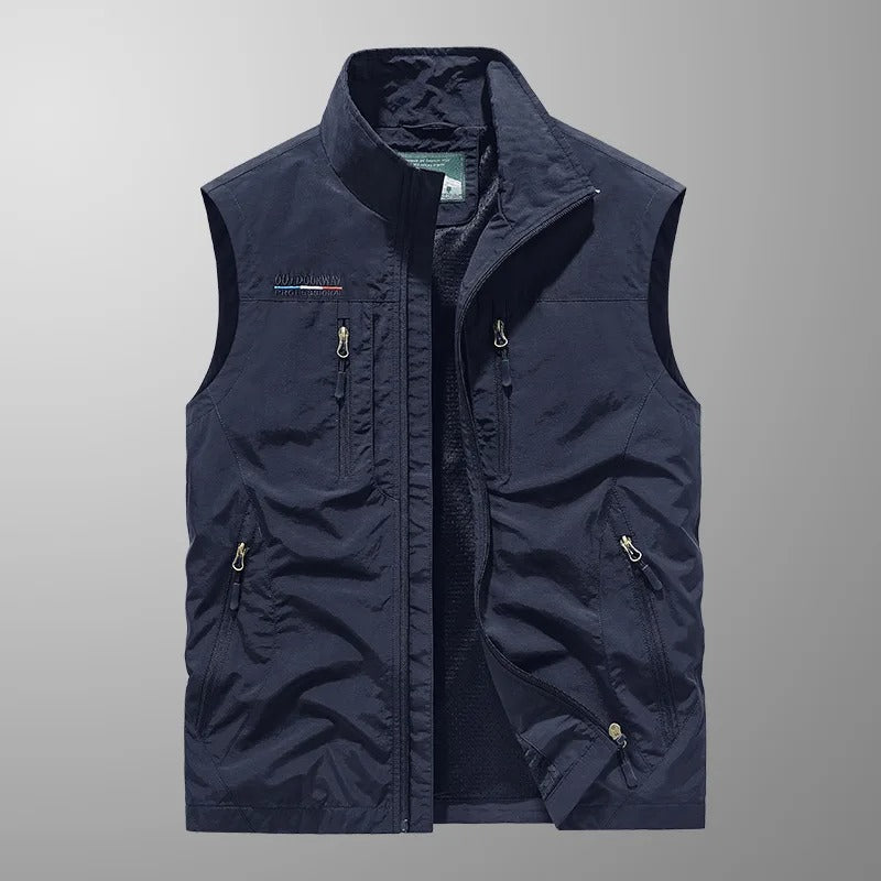 Men's Outdoor Cargo Vest | with Zipper Pockets