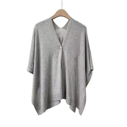 Effen gebreide sjaal met knoop voor dames - Michela