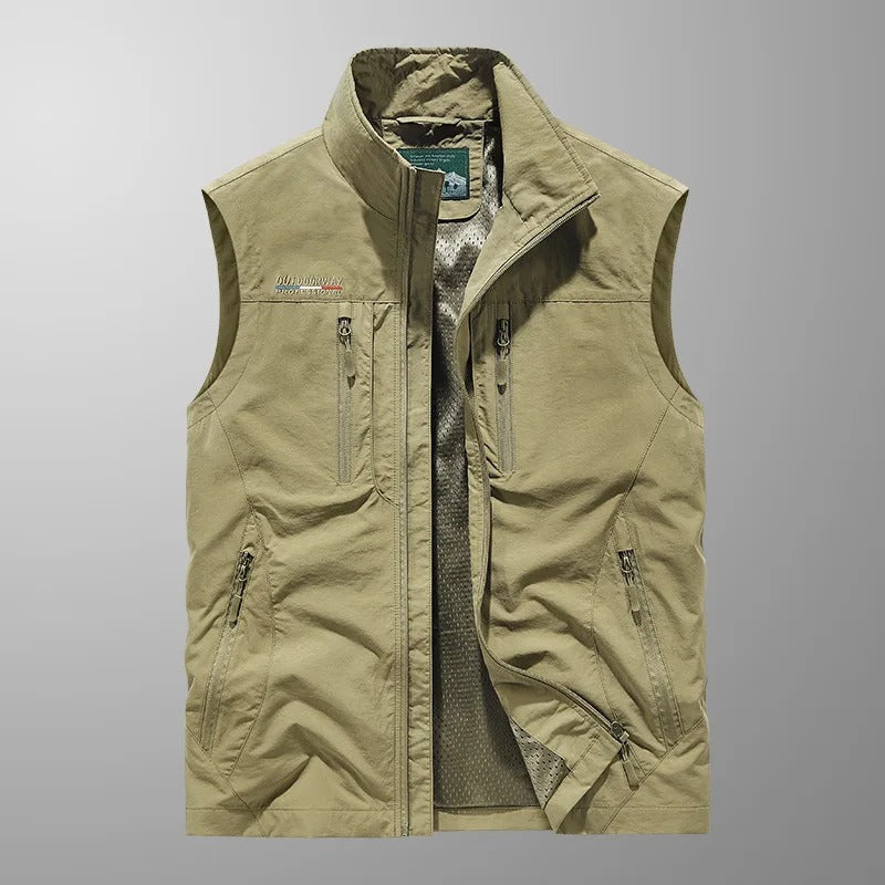 Men's Outdoor Cargo Vest | with Zipper Pockets