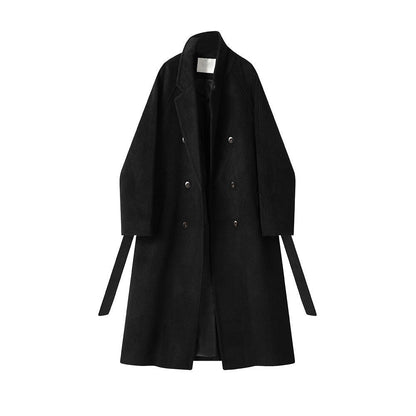 Manteau long croisé avec ceinture pour femme - Lucia