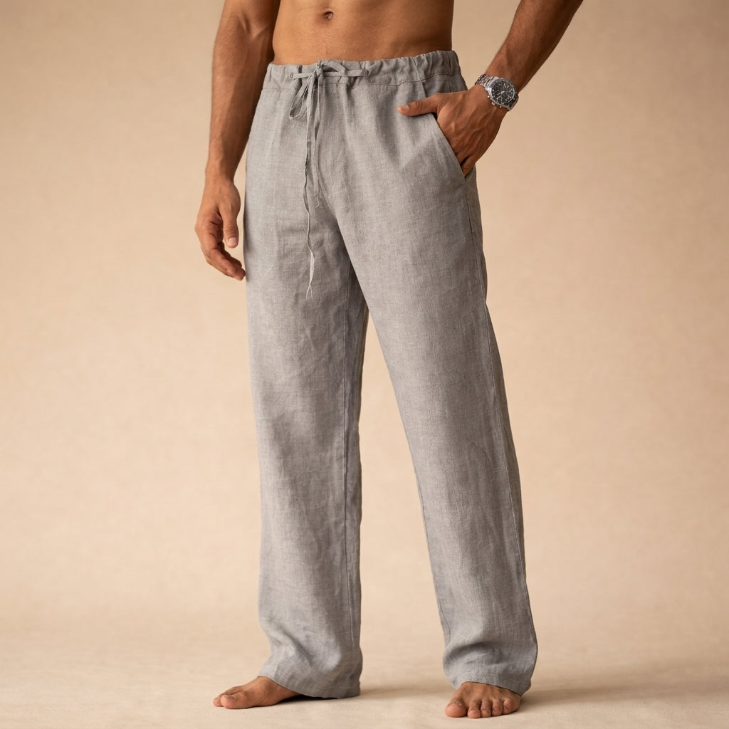 Men's Summer Beach Drawstring Pants | Wide Leg