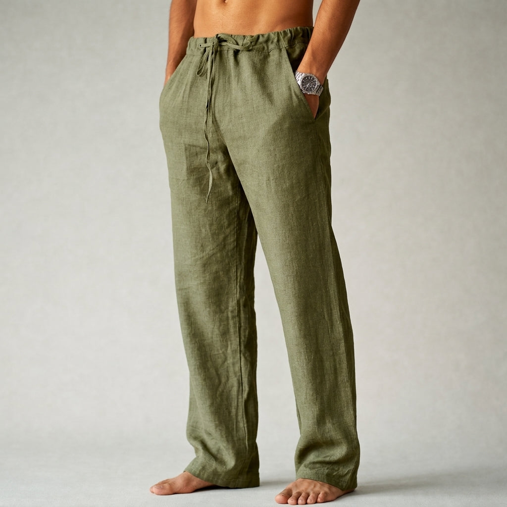 Men's Summer Beach Drawstring Pants | Wide Leg