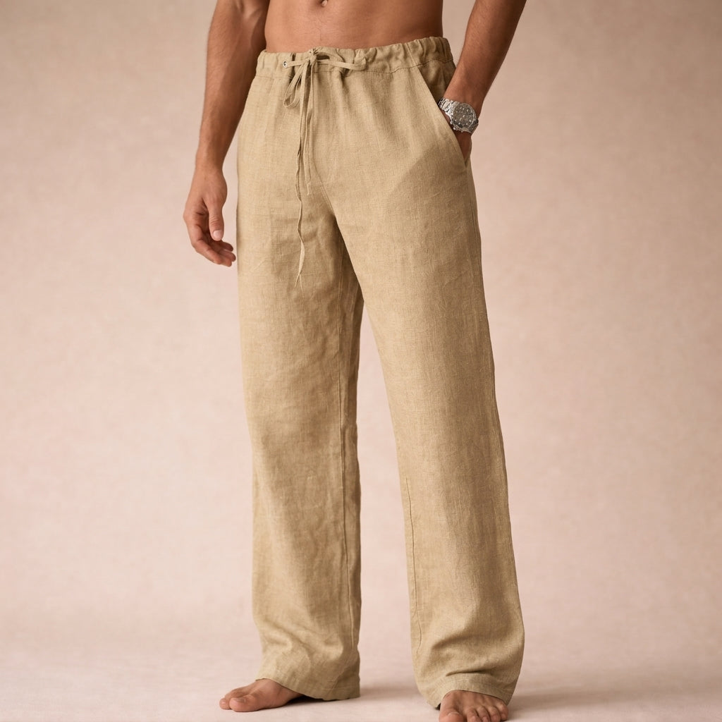 Men's Summer Beach Drawstring Pants | Wide Leg