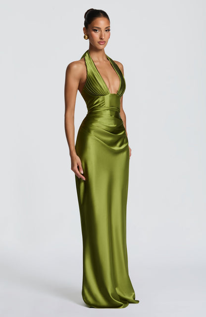 Women's Formal Evening Maxi Dress | Plunge Halter