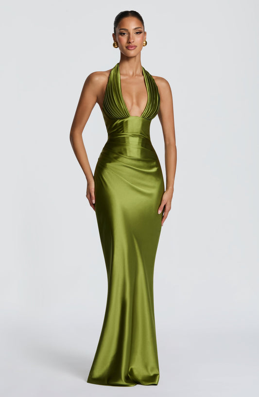 Women's Formal Evening Maxi Dress | Plunge Halter