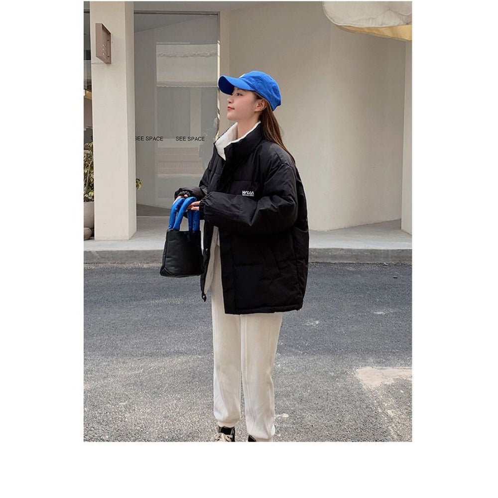 Omkeerbare gewatteerde jas met twee kanten voor dames - Milena