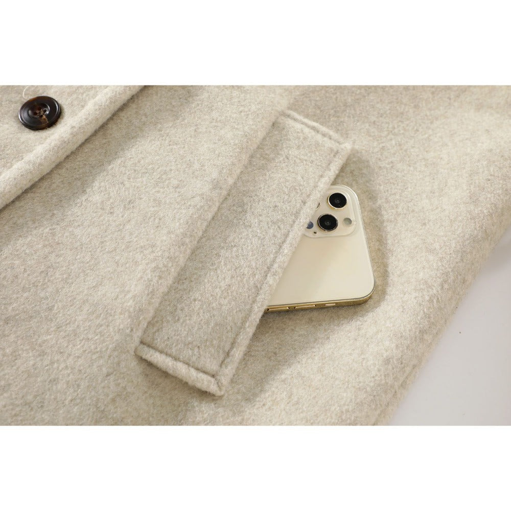 Manteau long croisé avec ceinture pour femme - Lucia