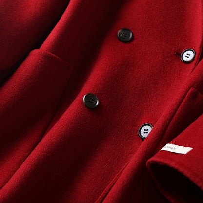 Dubbelrijs wolmix jas voor dames - Daria