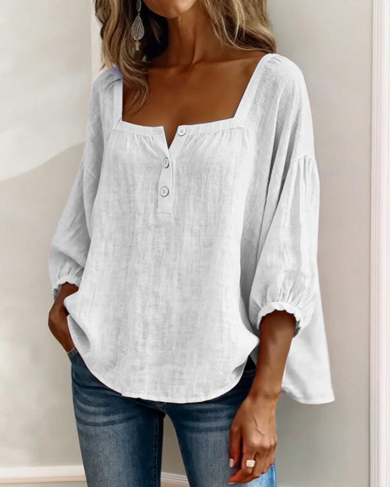 Women's Casual Square Neck Blouse | Relaxed Fit