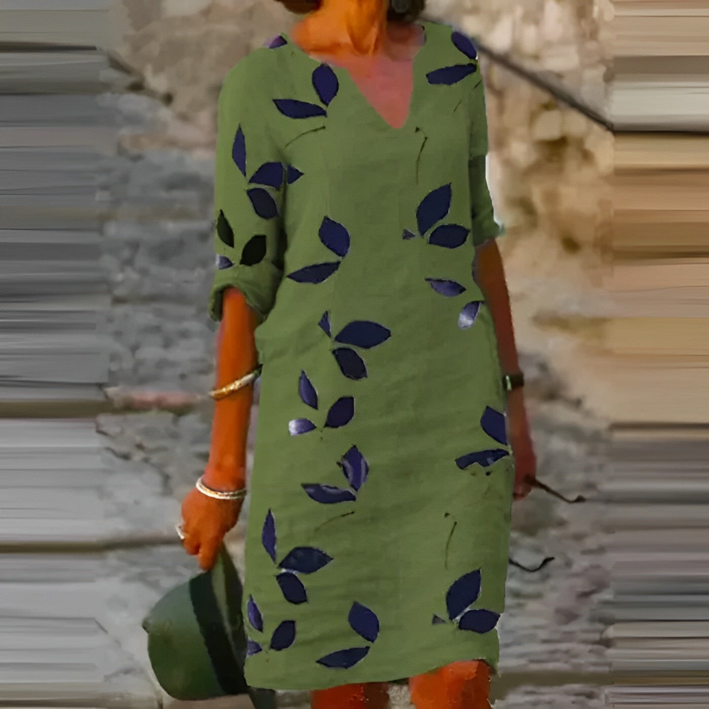Women’s Casual Leaf Print Summer Dress | Mini