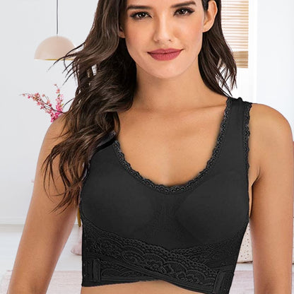 Women's Wireless Sports Bra | With Crossed Front Buckle