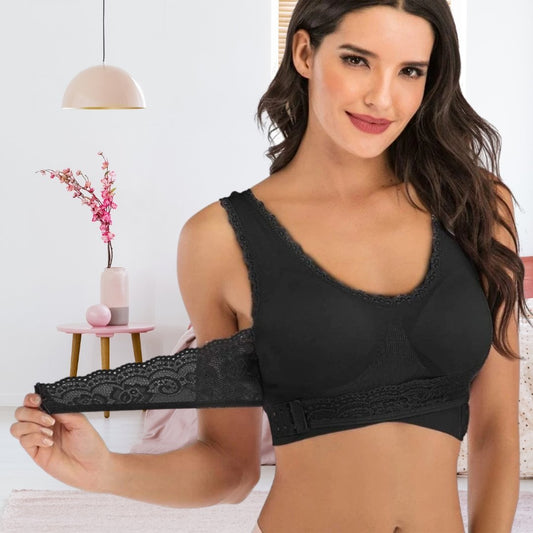 Women's Wireless Sports Bra | With Crossed Front Buckle