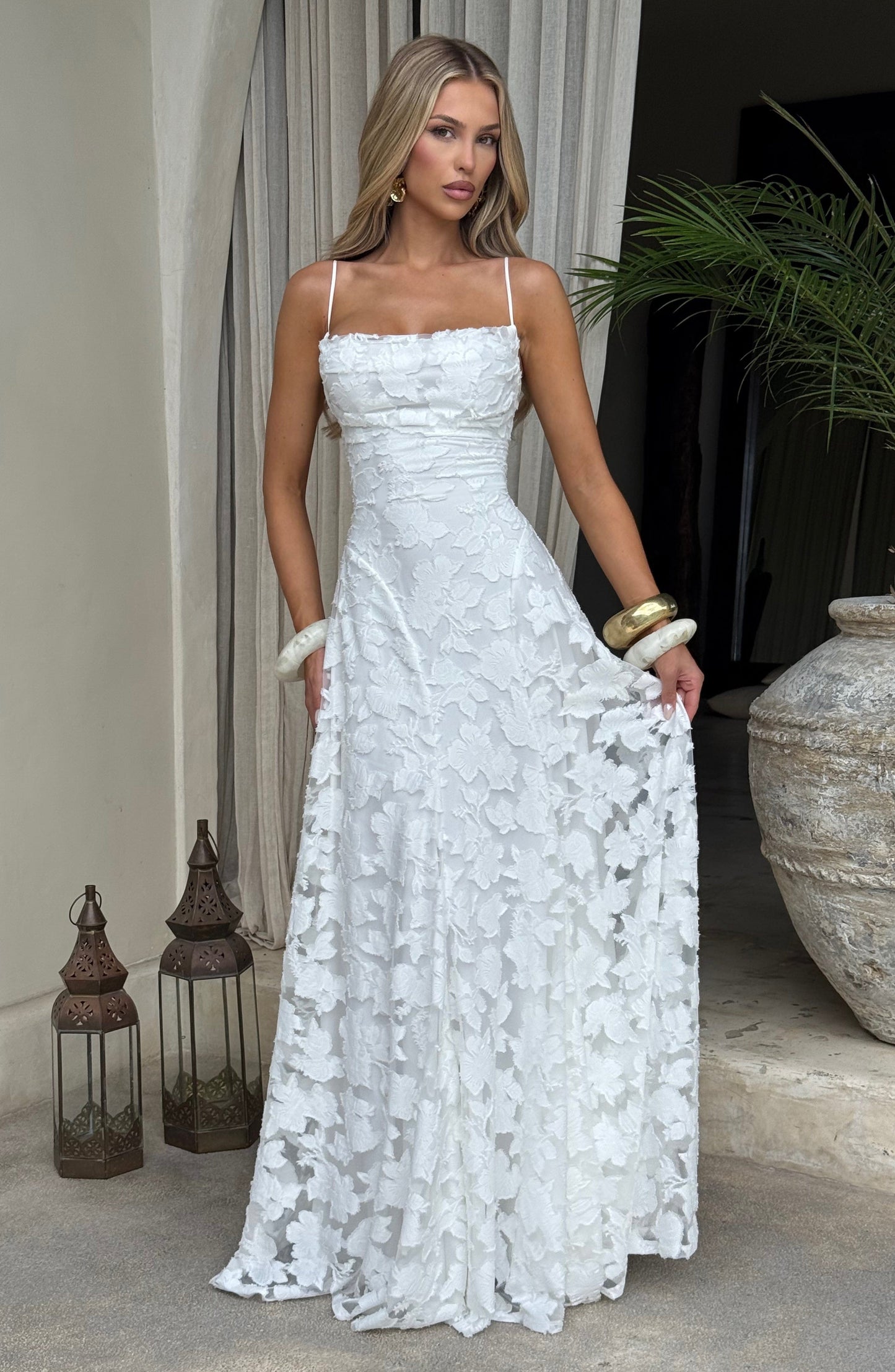 Women's Spaghetti Strap Wedding Guest Dress | Maxi