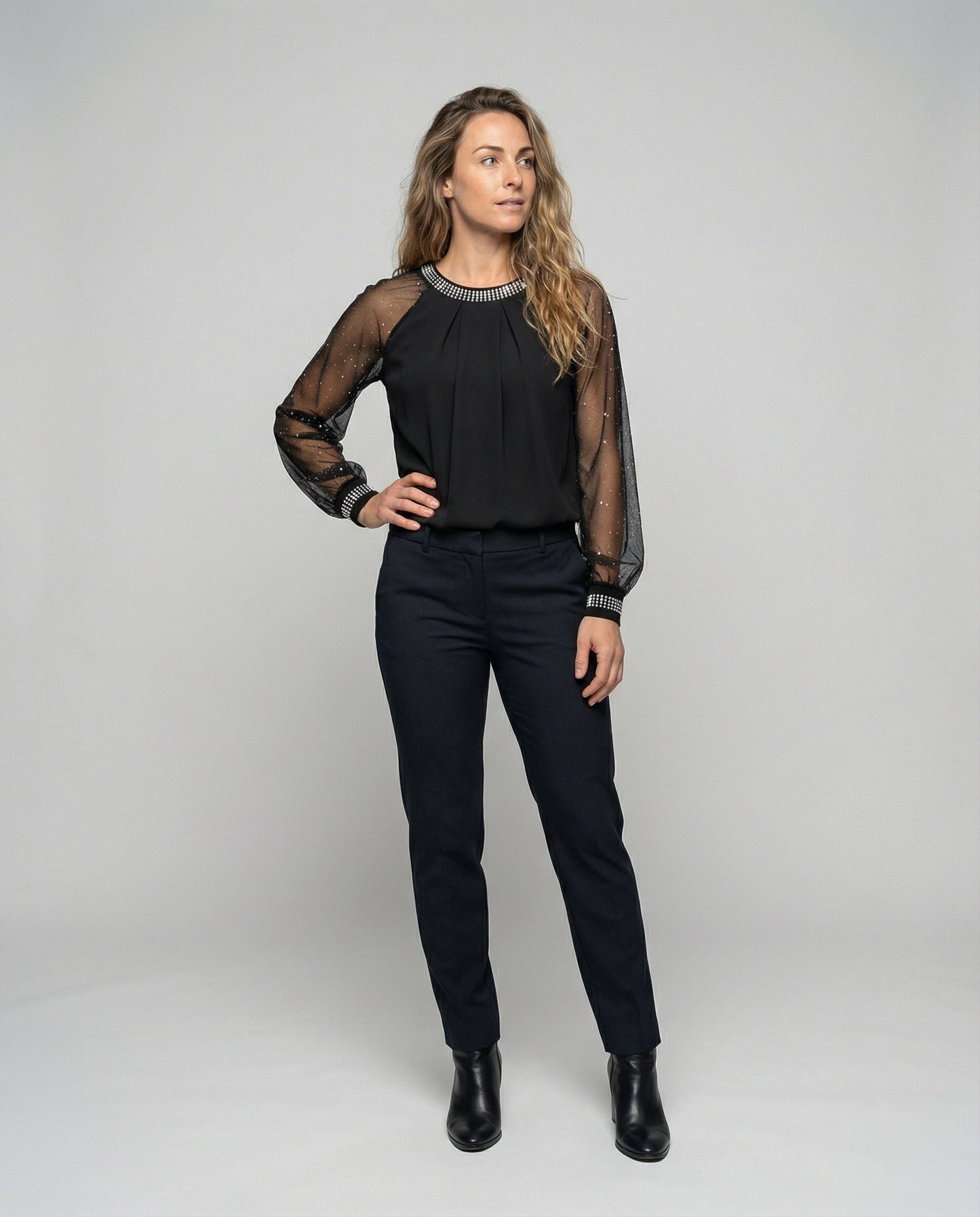 Women's Black Formal Blouse | Long Sleeve
