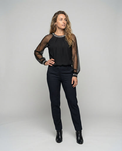 Women's Black Formal Blouse | Long Sleeve