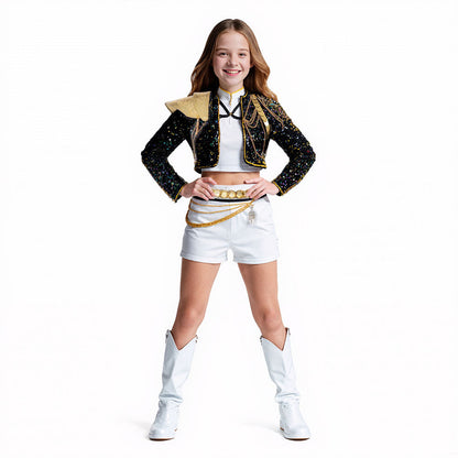 Black and Gold Glitter Women's Costume